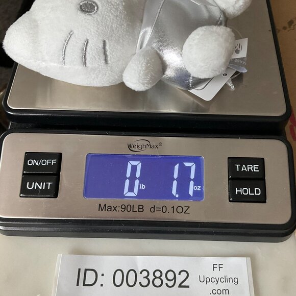 New Korean Hello Kitty Sanrio Plush Keychain Silver Metallic Bag Charm 5" - Picture 12 of 12